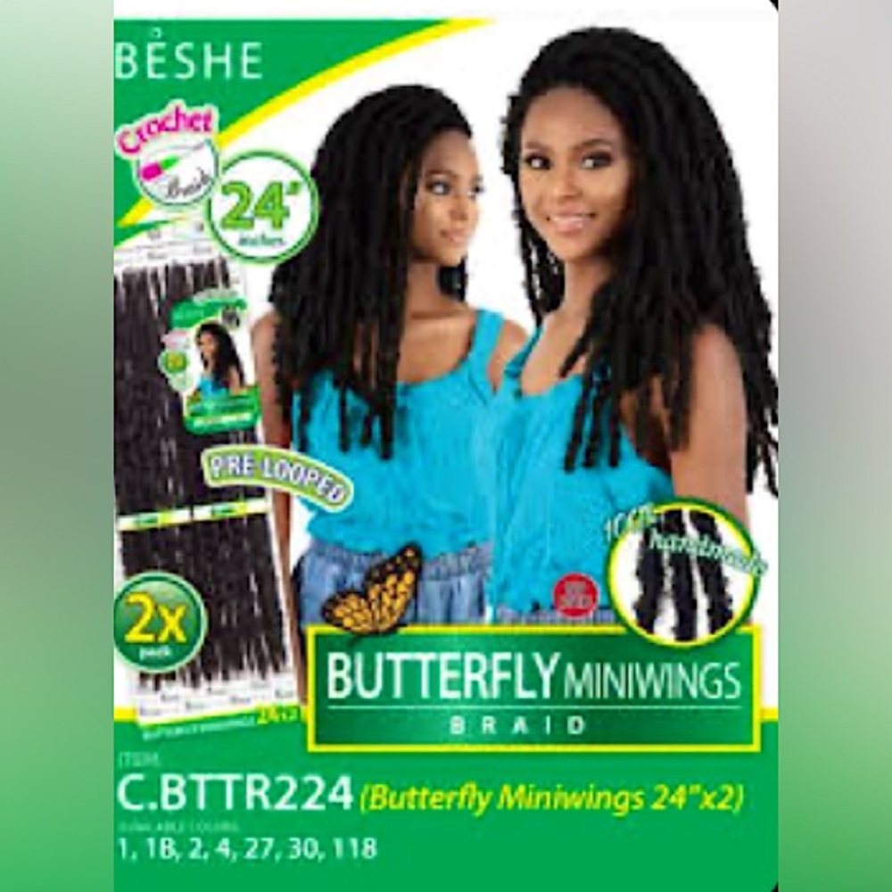 Butterfly locs,color 1B ,2x pack ,24 inches